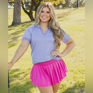 Grace + Emma Purple Polo Shirt